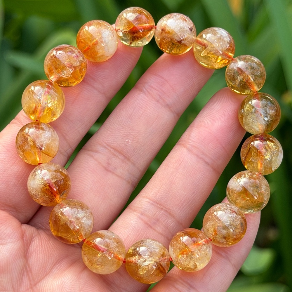 11.5mm stretchable citrine bracelet 0842